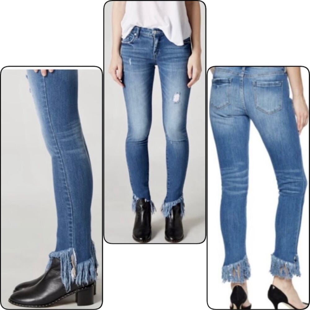 Blank NYC The Reade Skinny Classique Fringe Jeans, 24 EUC